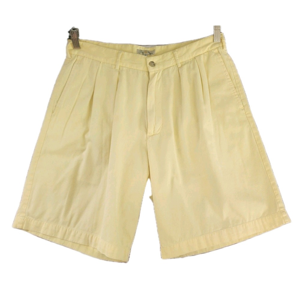 Peter Millar Shorts Mens 32 Buttery Yellow Preppy Academia College‎ Pleated Golf
